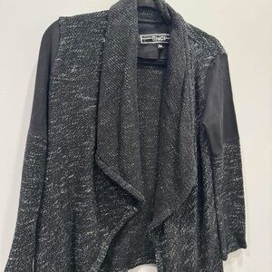 BNCI Black Tweed Open Front Cardigan